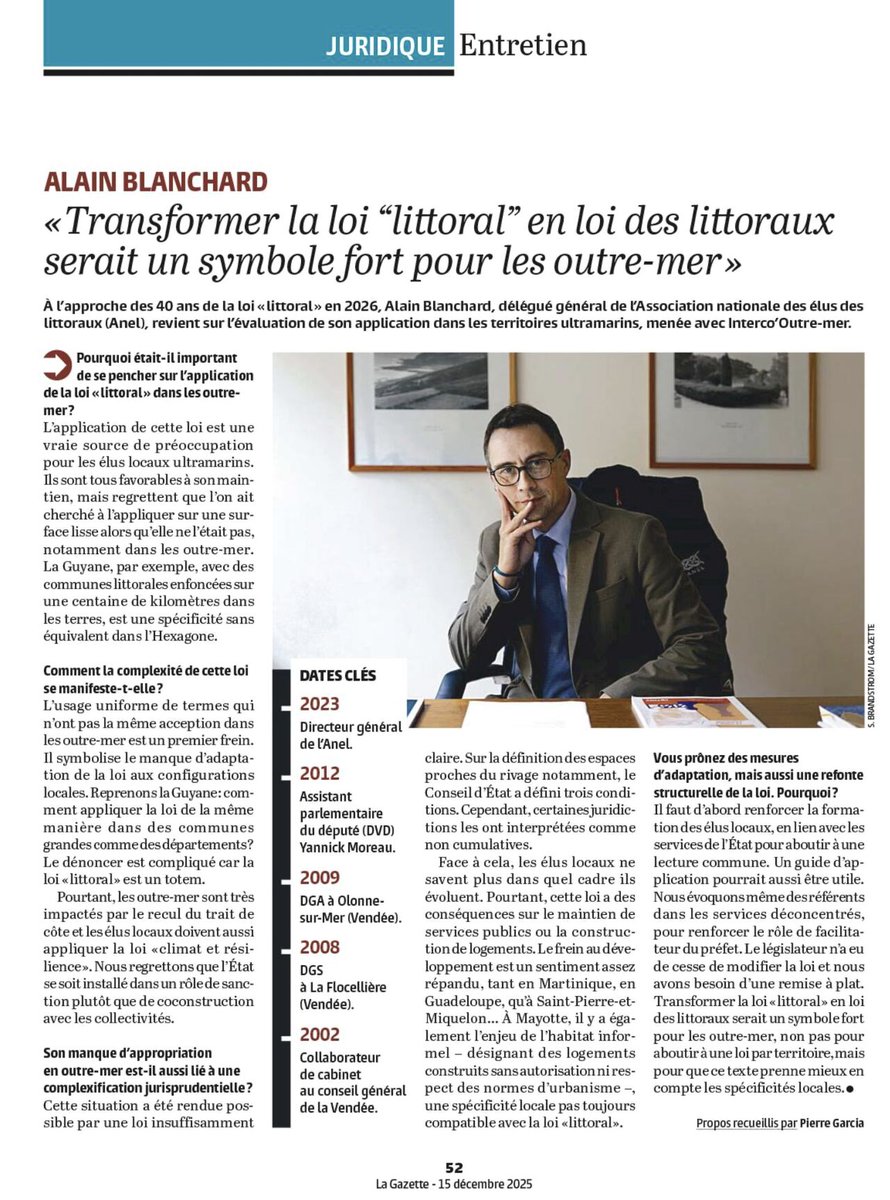 Evaluation de l’application de la loi littoral dans les territoires ultramarins
#loilittoral #50pasgéométriques #outremer #ANEL
lagazettedescommunes.com/1007793/alain-…