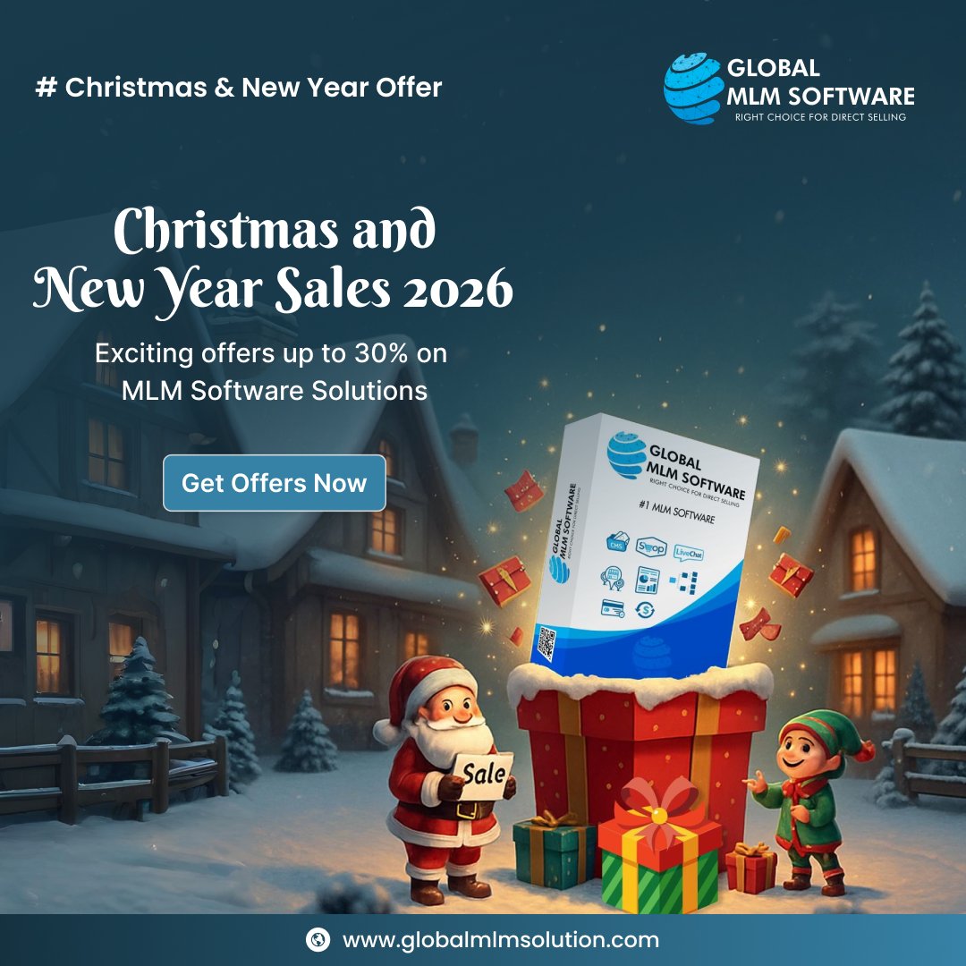 GlobalMLMSoft's tweet photo. 🎄 Christmas &amp; New Year Sales 2026 are here!

Enjoy festive offers of up to 30% on MLM Software Solutions 🎉

Start the New Year with smarter growth and bigger opportunities 🚀

🎁 Grab your offer now: https://t.co/nxpPhst5ck

#ChristmasSales #NewYearDeals2026 #MLMSoftware https://t.co/7F1oKPu3XF