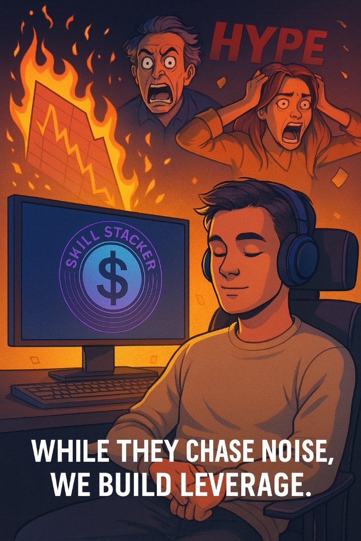 Crypto_Butter0's tweet photo. SkillStacker isn’t about chasing hype. It’s about building leverage. While they panic over price charts, we stay calm and stack skills. #SkillStacker #BuildLeverage #StayFocused" https://t.co/rVduImxOJB