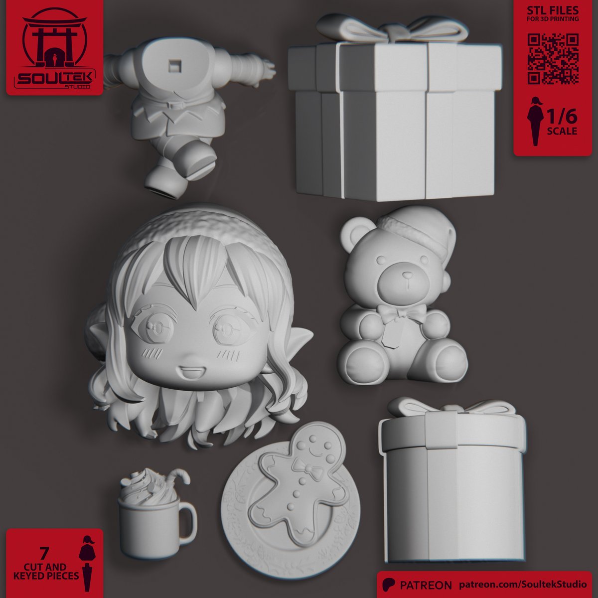 SoultekStudio's tweet photo. 🎁 Holly The Elf – Taking A Break 🎁

Here are the size and print specs for Holly The Elf. The model is pre-split into 7 pieces, each carefully keyed for easy assembly.

Available now on Patreon: https://t.co/erhp7fKPCJ

#3dprinting #Elf #Christmas #Presents #December #Chibi https://t.co/UXVHcRRciJ