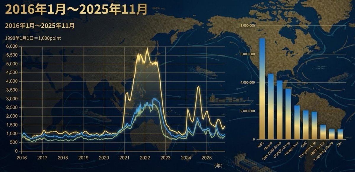 コンテナ海運「史上最強のスーパーサイクル」は終焉へ
――2027〜2028年、需給構造は大きな転換点を迎える

2025年12月16日、香港で開催された「世界航商大会」の港湾物流一体化フォーラムにおいて、海運調査会社Linerlyticaの共同創業者兼編集長である陳河毓（Chen Ho
