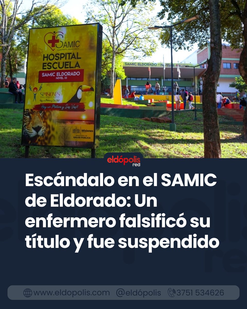 eldopolis's tweet image. El presidente del Colegio de Profesionales de Enfermería de Misiones confirmó que el implicado es auxiliar matriculado, pero nunca obtuvo el título de enfermero. La sanción es por 180 días y no descartan consecuencias penales. eldopolis.com/news/9hHpxFStk…