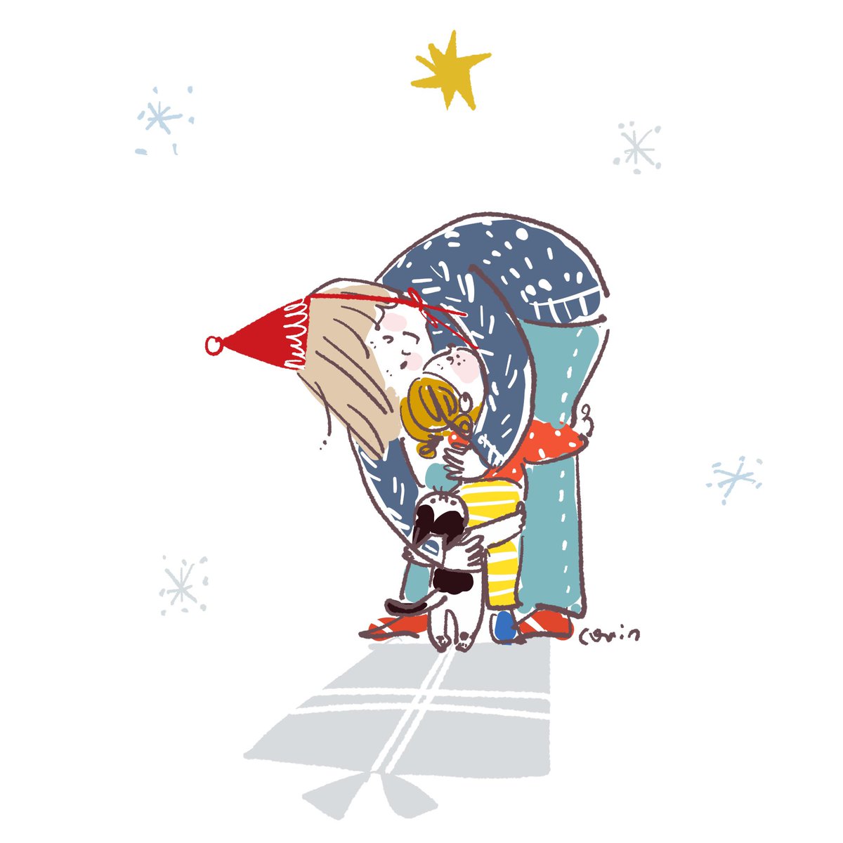 The best Christmas gift is a hug.
ハグが一番のギフトだね。
