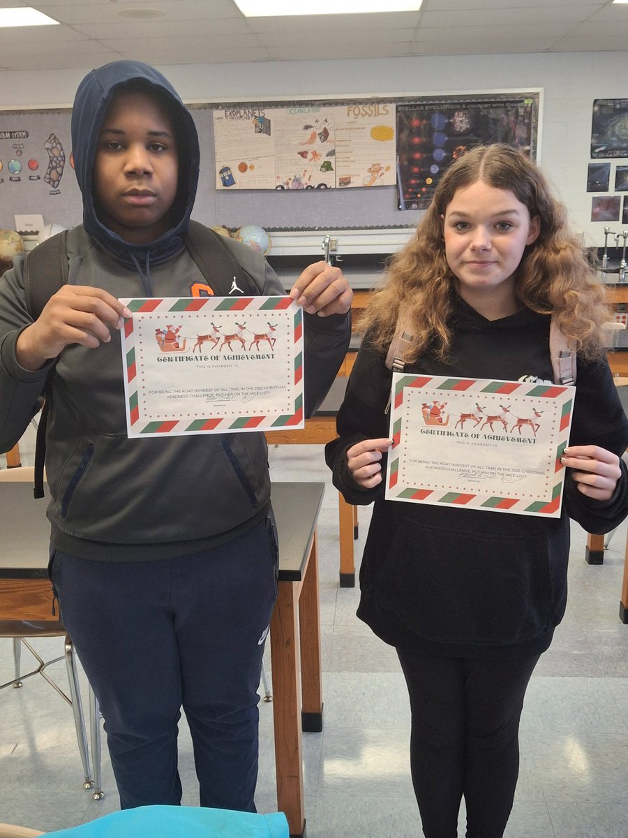 Kindness in action! Mr. Chasse’s Global 9 students completed a December Kindness Challenge, performing Random Acts of Kindness for teachers and classmates as part of their studies. Congrats to our KOATs (Kindest of All Time) who went above and beyond spreading holiday cheer!