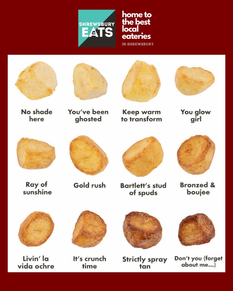 Christmas dilemma: are you Bronzed &amp; Boujee… or Strictly Spray Tan crispy? Only one roast gets the crown this year! ✨🥔🎄Choose wisely...👀

#ChristmasVibes #RoastGoals #ShrewsburyEats #FoodieChristmas  #ChristmasRoast #ShrewsburyFood #TisTheSeason #LocalEats #Shrewsbury