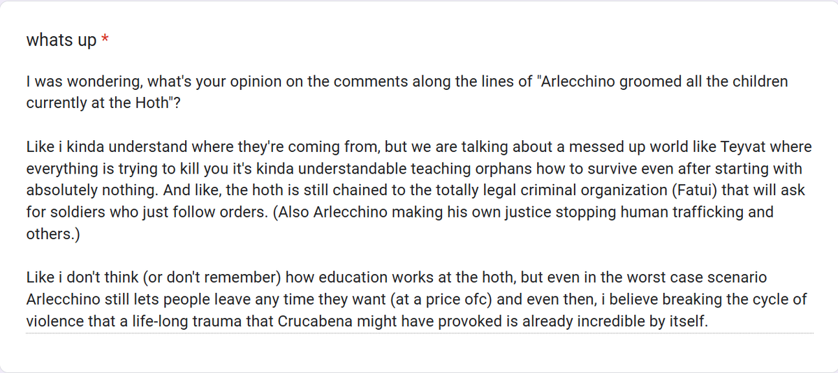 thegoldsmith0's tweet image. to groom someone, even for purposes outside of. *yknow*, implies purposeful manipulation with the goal of building trust and an emotional connection that will make the younger, more vulnerable person more likely to do as you instruct. 

this is not what arle does.