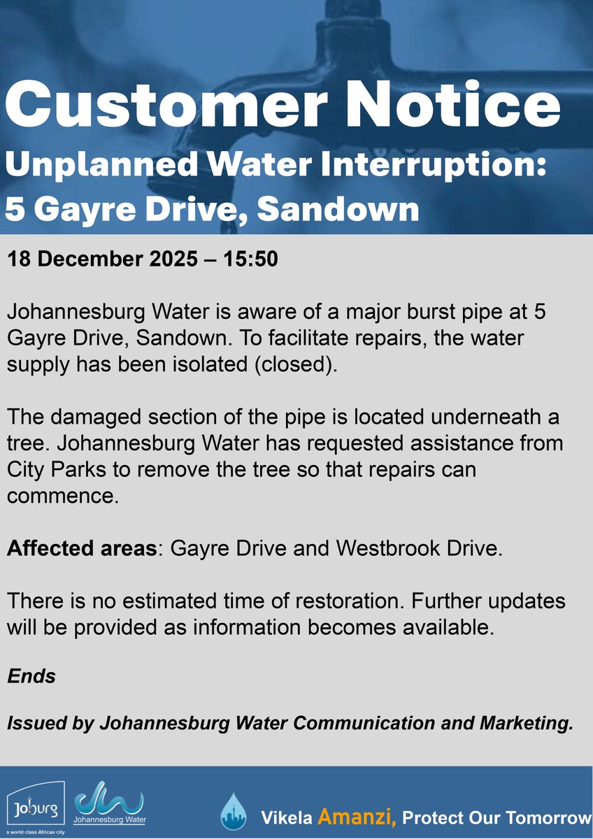 Johannesburg Water tweet media
