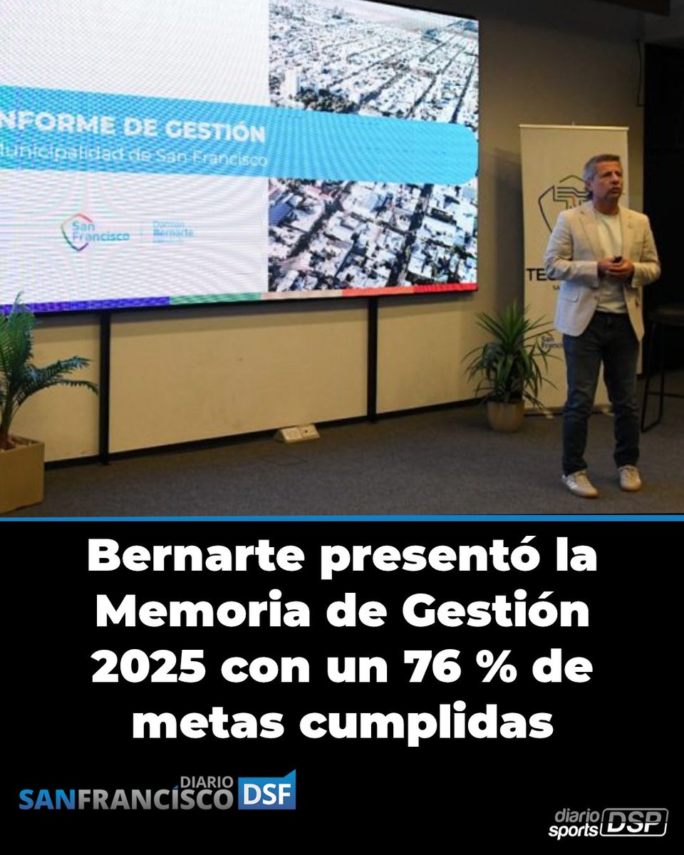 El intendente Damián Bernarte presentó este martes la Memoria de Gestión 2025, asegurando que su administración alcanzó el 76% de las metas establecidas para el año, a pesar del complejo contexto económico nacional ----> shorturl.at/h6jVW