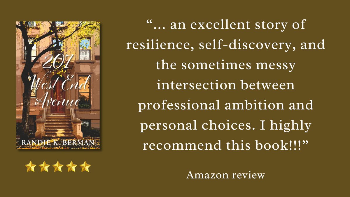 "... an excellent story of resilience, self-discovery, and the sometimes messy intersection between professional ambition and personal choices. I highly recommend this book!!! " amazon.com/207-West-Avenu…