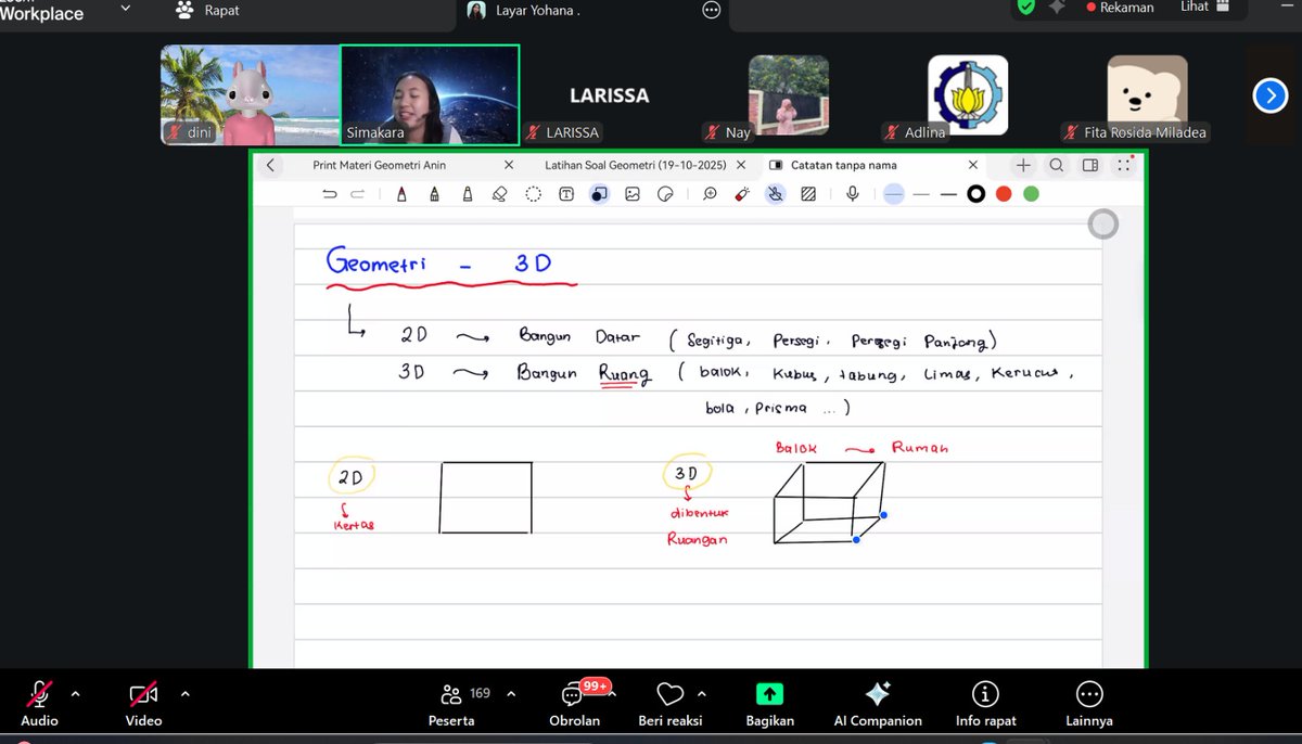rubykaykayy's tweet image. day 3 
fundamental 3D, volume dan luas permukaan. masih bareng kak yohanaa lagi dan simakara🤩🤩
@simakaraid