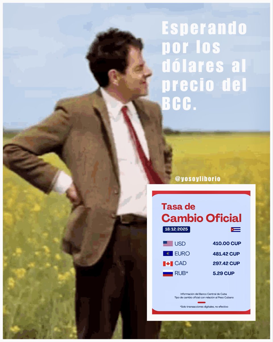 yosoyliborio's tweet photo. ยฟDรณnde estรกn esos dรณlares a $410 CUP de que habla el fallido @BancoCentralCub? ๐คท๐ป
#CubaEstadoFallido #Cuba #FracasoTotal #TasaArbitraria #MonopolyMoney #Devaluaciรณn https://t.co/5gtGChAvwl