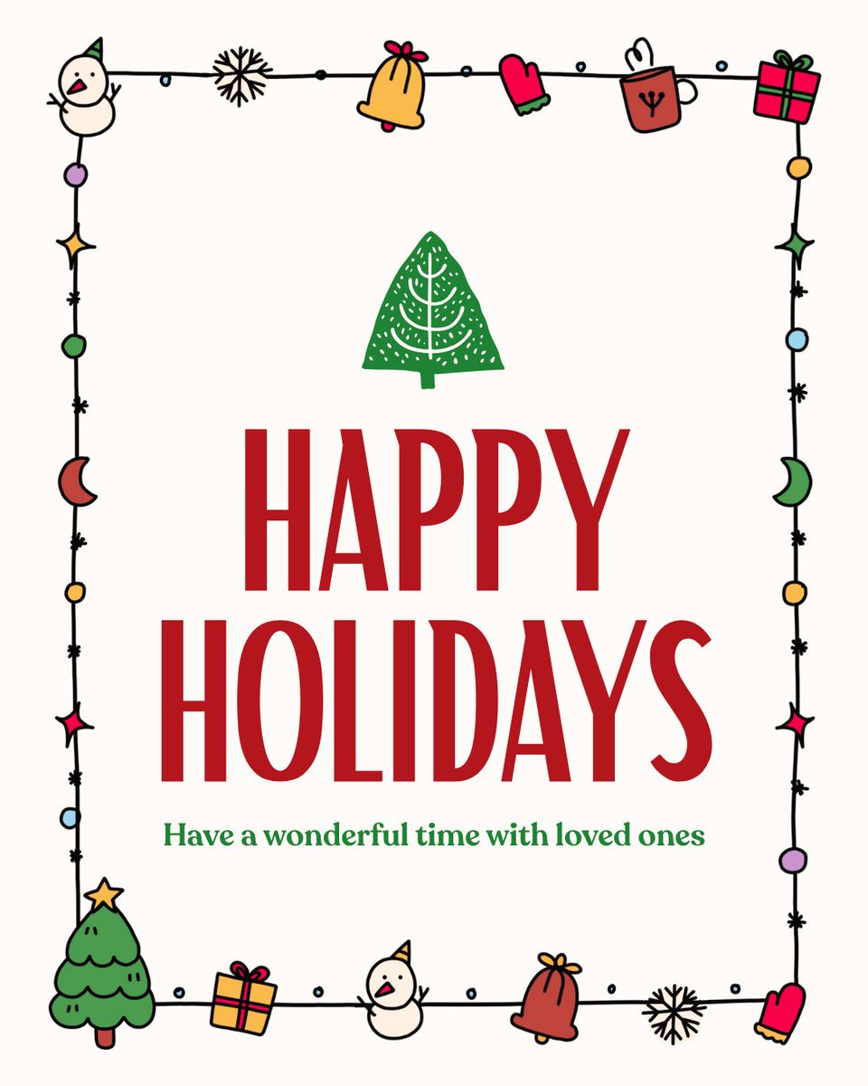otvalpo's tweet photo. Happy Holidays from our OT family! 🎁✨
We hope you have a wonderful winter break, take the time to rest and recharge. 
Wishing you a season filled with joy and meaningful moments with the people you love. 🤍 https://t.co/Y4RME1fG8p