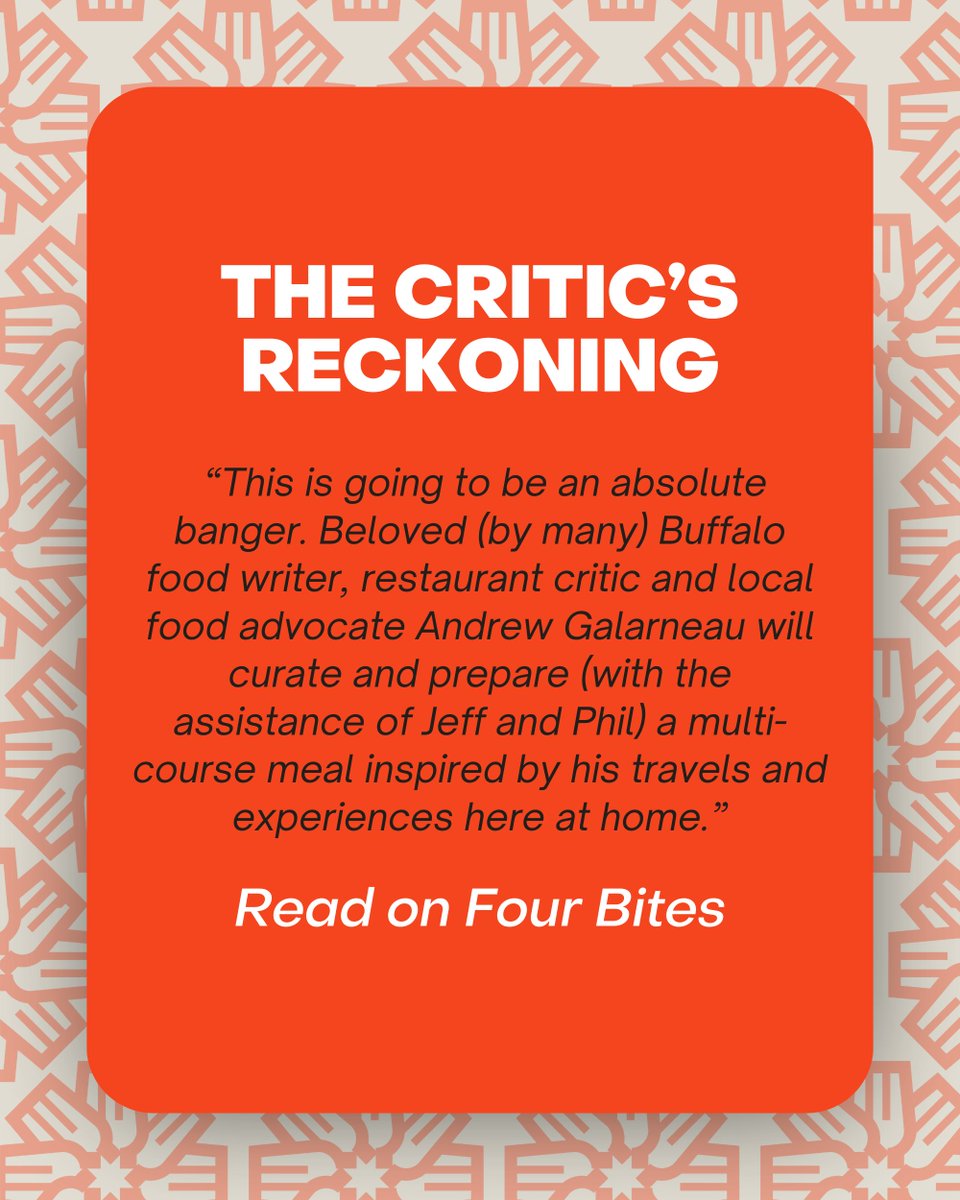 I have 10 tickets to offer Four Bites fans to a dinner I’m cooking Jan. 15 at This Little Pig, in Clarence.

Read more about this perhaps once-in-a-lifetime opportunity on FourBites.net.