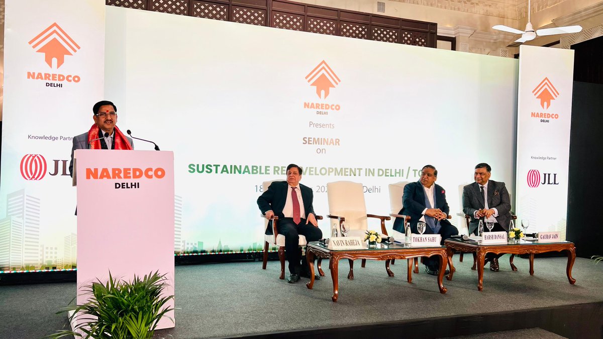 NaredcoNational's tweet image. Shri Tokhan Sahu, Hon’ble Minister of State, Ministry of Housing &amp;amp; Urban Affairs, Government of India, speaks on Delhi’s growth trajectory and the role of sustainable redevelopment in shaping the city’s future.

#DelhiGrowth #UrbanTransformation #NAREDCODelhi