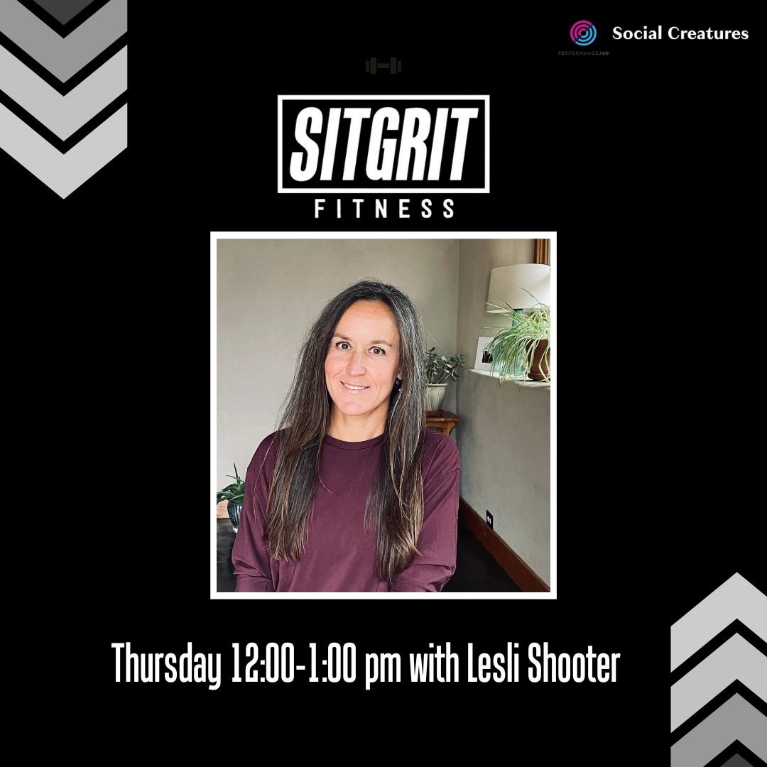 Midday stretch and reset! Join Lesli at 12pm ET for a SitGrit yoga flow