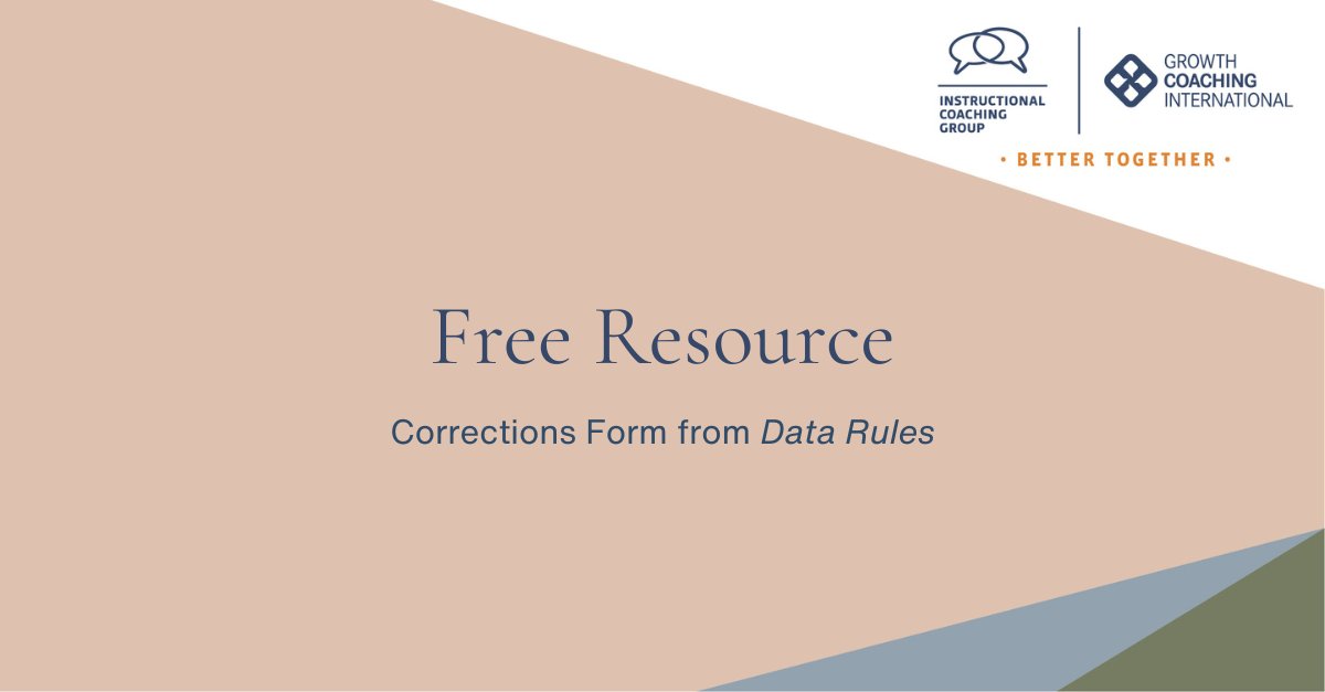 jimknight99's tweet image. Corrections are about creating the safest possible learning environment, not putting students down. When interfering behavior goes unaddressed, it spreads &amp;amp; decreases psychological safety &amp;amp; learning. Tool to gather data on corrections ow.ly/20fz50XHWq2
From "Data Rules"