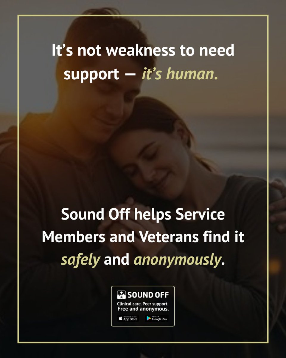 Download the app today and start your conversation on your terms.

Learn more: sound-off.com

#SoundOff #VeteranSupport #MilitaryMentalHealth #AnonymousCare