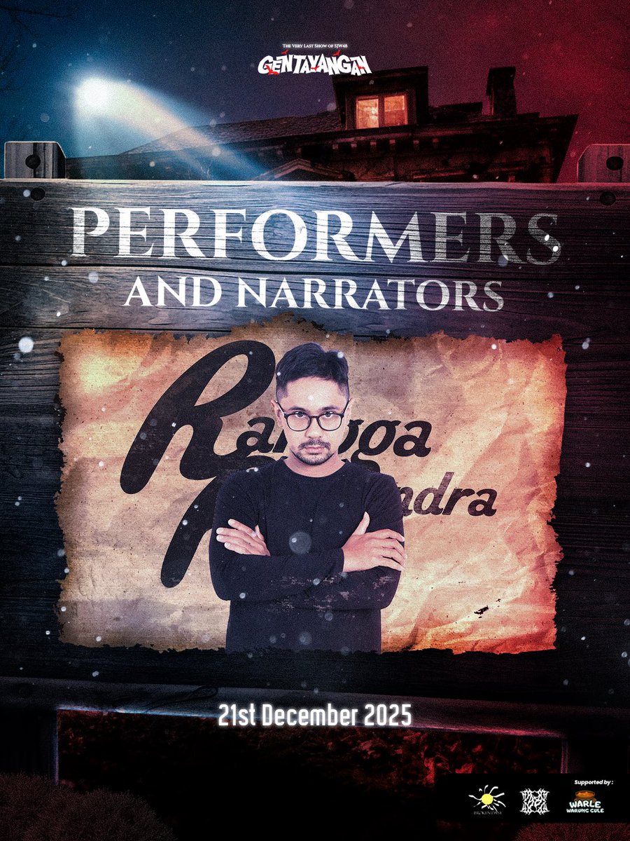 Di #SJW48Gentayangan nanti, 

<a href="/rangpren/">si paling rangpren Ⓜ️</a> akan hadir sebagai performer sekaligus narator dari cerita 𝐆𝐄𝐍𝐓𝐀𝐘𝐀𝐍𝐆𝐀𝐍 

Sampai jumpa hari Minggu! ✌️