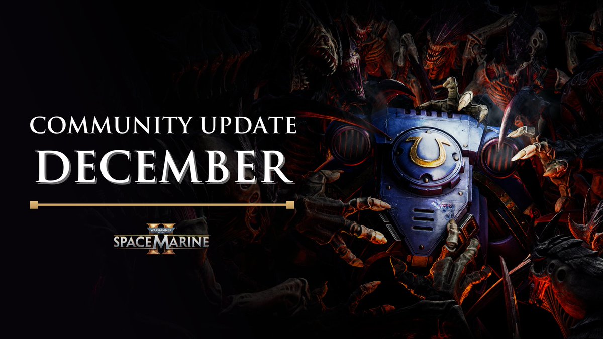 Focus_entmt's tweet image. The last #SpaceMarine2 Community Update of the year is out! 🗞️
 
It has some nice sneak peeks into the content coming in 2026! We're also addressing some of our Forum's suggestions, written by our Game Director. 💡
 
Take a look: shorturl.at/YJjlp