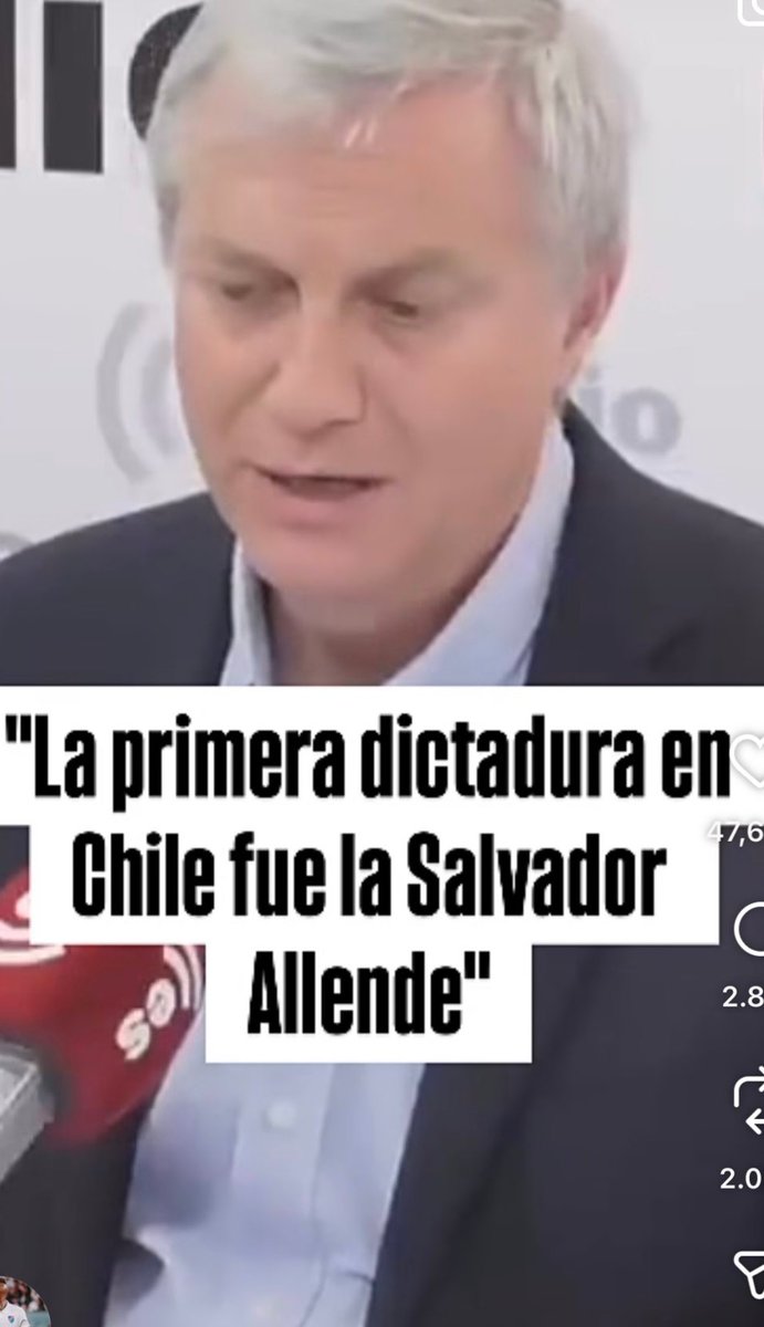 andres20ad's tweet photo. ¿Cómo pudo ser una dictadura el gobierno de Allende, si fue elegido democráticamente, no cerró el Congreso, no gobernó por decretos y no violó los DD.HH.? Kast califica de "dictadura" al gobierno de Allende, pero llama "gobierno militar" a la dictadura de Pinochet. Es un IDIOTA. https://t.co/2GPQXkNDKw