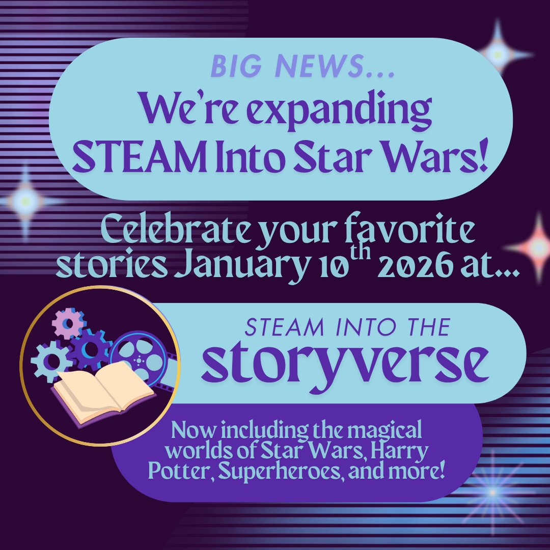 wchs_308library's tweet photo. It is the 10th STEAM show with a new name and new, fun activities.  Celebrate community and shared love of not only Star Wars but other media such as Harry Potter, Marvel, DC, tabletop roleplay games such as Dungeons and Dragons, and other beloved fantasy and sci-fi works. https://t.co/LgyaeVlIFK