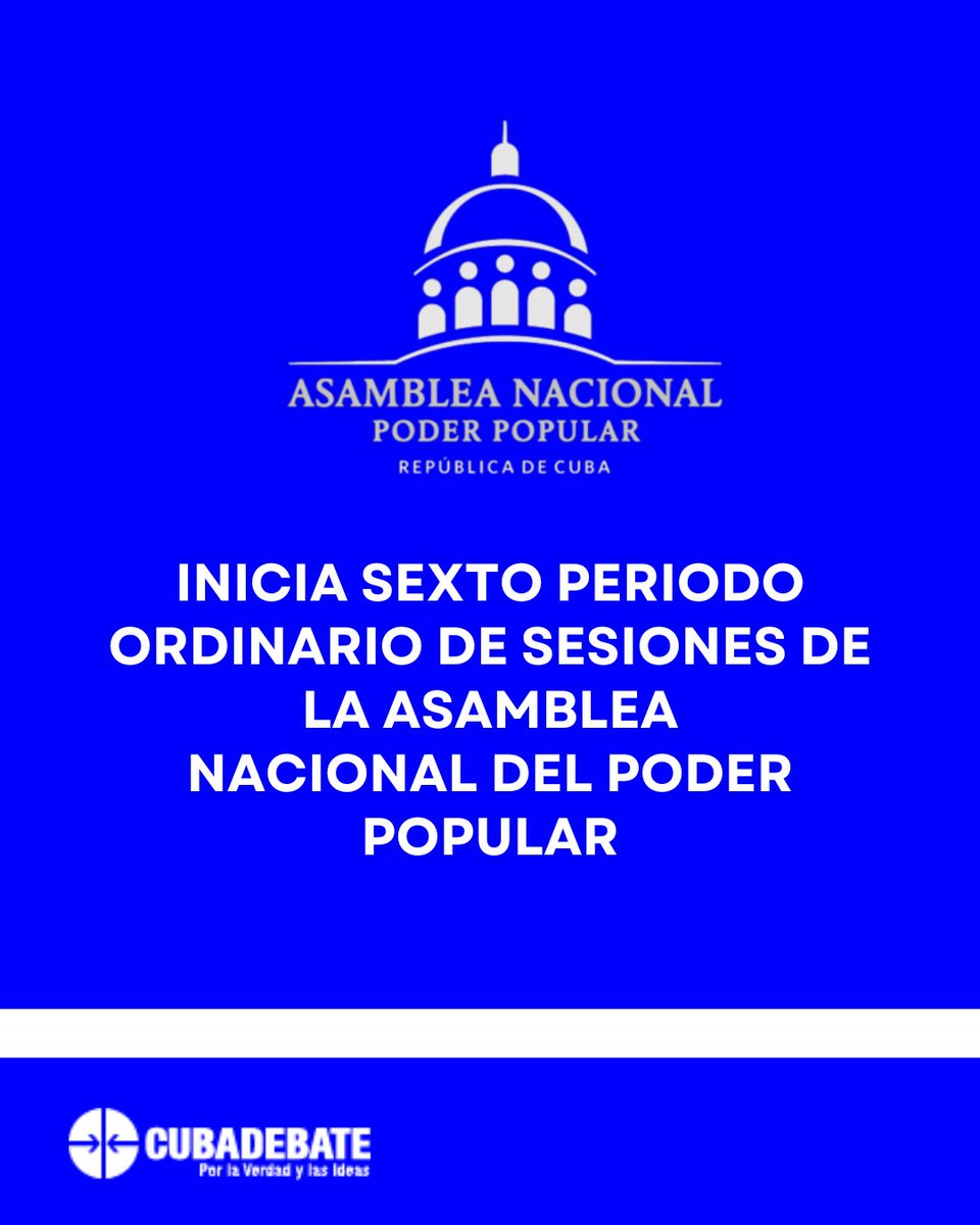🇨🇺 Desde el Palacio de Convenciones de La Habana y a través de videoconferencia con todas las provincias del país, inicia el Sexto Período Ordinario de Sesiones de la Asamblea Nacional del Poder Popular en su X Legislatura. 

📍 Siga minuto a minuto la cobertura de Cubadebate.