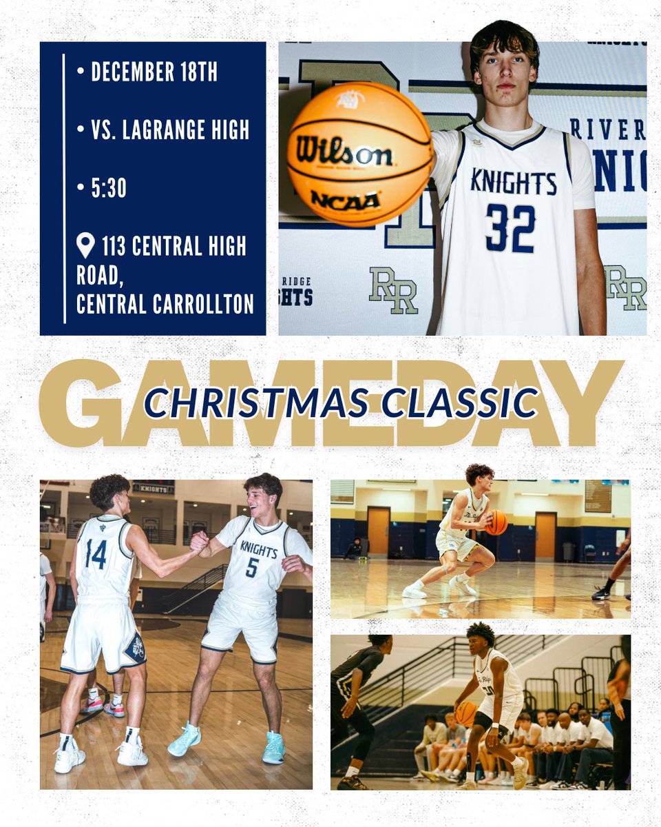 RR_KnightsHoops's tweet image. 🚨🏀GAME DAY🏀🚨
🚍 AWAY GAME
🎅 SMI Christmas Classic 
🆚️ LaGrange 
📍Central HS
     113 Central High Rd
     Carrollton, GA
⏰ VB 5:30
🎟 Gofan.co | 🚪
📺 NFHS
@RiverRRBballFan @RiverRidgeontop @KnightNation_09 @KyleSandy355 @swish_scout