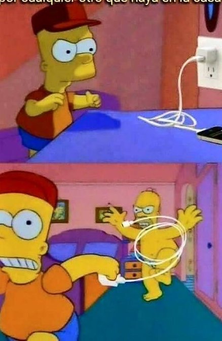 Cuando se te rompe el cargador y le afanas a cualquiera de la familia: