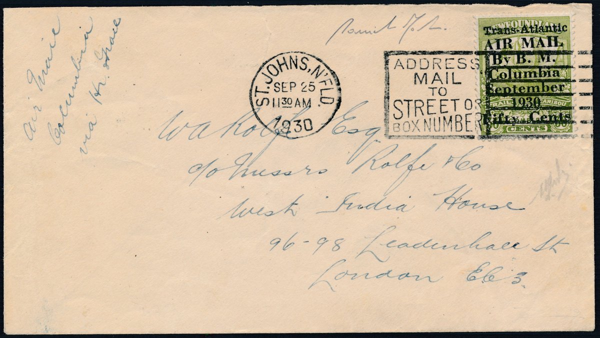 Fabrisperizie's tweet photo. FILATELIA & DINTORNI 129 a cura di Daniele Fabris
https://t.co/hh0ZP2dgRI
#NEWFOUNDLAND 1930 (9 ott) #Traversata atlantica #Columbia
#philately #filatelia #briefmarken #stamp #sello #timbre #philatelie #airmail #postaaerea #volo #flight #vol #postaaerea #posteairenne #canada https://t.co/455czTbHlZ