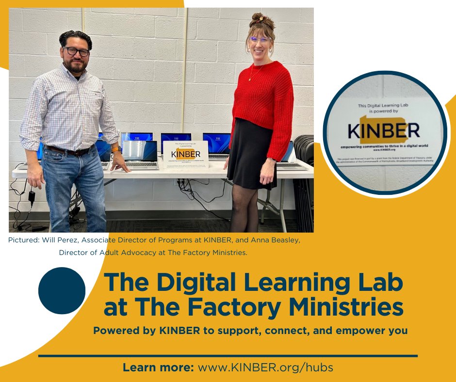 A more connected Lancaster County starts locally. The Factory Ministries is partnering with <a href="/KINBER/">KINBER</a> to expand digital access and skills through the new Digital Access &amp; Support Hubs Initiative. 🌐💻

Click here to learn more: kinber.org/hubs