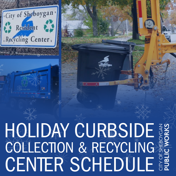 SheboyganDPW's tweet photo. 🎁 Holiday Schedule Update: No curbside collection Christmas &amp; New Year’s Day. Extra recycling truck available Dec. 22-Jan. 3! 

Info ➡️ https://t.co/ktpcUd0KQi

#Sheboygan #DPW https://t.co/36AUKexeFT