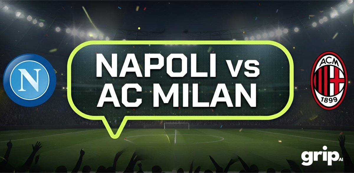 GripAIx's tweet photo. New match prediction is live ✨

🇮🇹Napoli vs 🇮🇹 Milan | 18 December | 19:00 UTC

Supercoppa Italiana — Semi-final. A spot in the final is on the line. Who takes it? 👀

🤔 This time, we want you to predict the match winner. Just comment “Napoli” or “Milan”

Leave the comment here: https://t.co/fzRfThT1xR

The first 3 correct predictions earn points toward the leaderboard.
