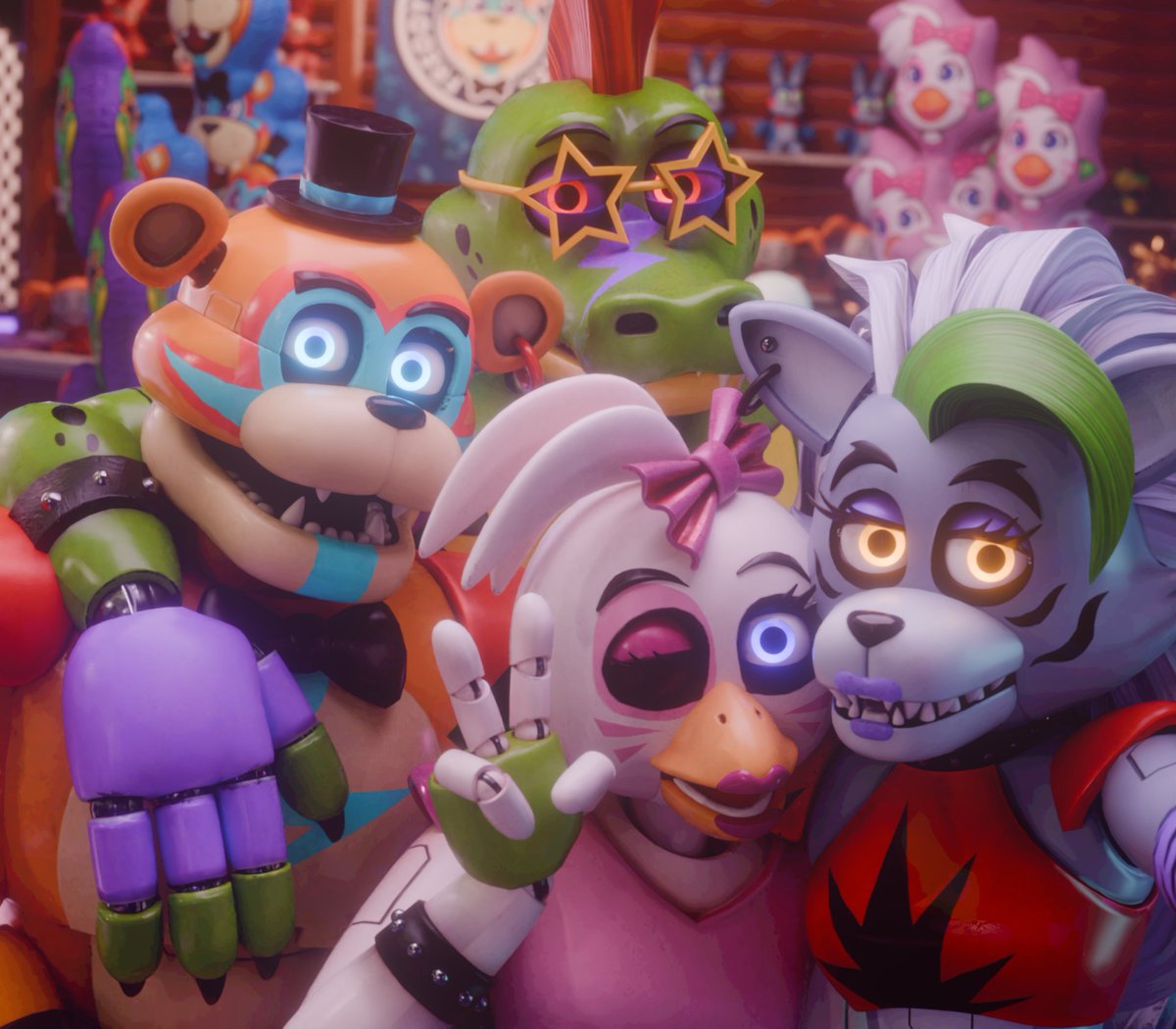 Fazpers's tweet photo. A little late to the party but fnaf sb 4th anniversary render smiles

#fnaf #fnafsecuritybreach https://t.co/NhapM0UXcu