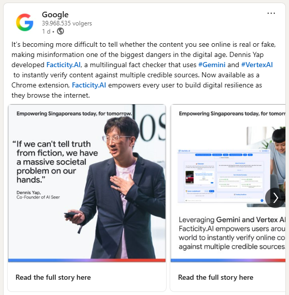 Rh0DL's tweet image. And you still fading $FACY? @Google posted a complete post on @ArAIstotle on their Linkedin page.