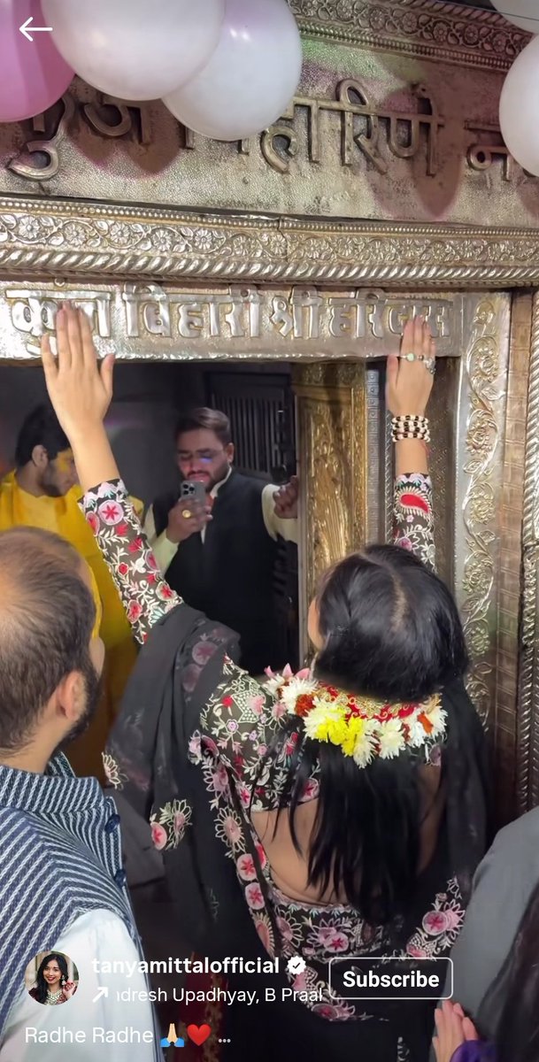 pooja31198's tweet photo. Thank you @itanyamittal Vrindavan ke darshan karvane keliye 😭🙏 i wanted to go there par couldn't make a trip there yet... Jai Shree Krishna 🙏✨🌺
#TanyaMittal https://t.co/Qlr59N4jGc