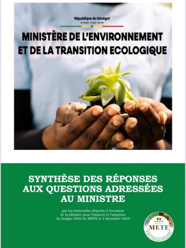 AwaleFr's tweet image. Chers compatriotes,

Je vous partage cette brochure consacrée à la synthèse des réponses que j’ai apportées lors de la séance plénière relative à l’examen et à l’adoption du budget 2026 du Ministère de l’Environnement et de la Transition écologique. 

Ce document vise à offrir à