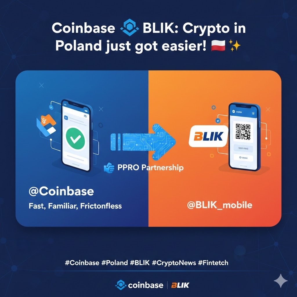 Big news for the Polish crypto community! 🇵🇱 @Coinbase is officially  integrating BLIK mobile payments via @PPRO. 🚀 This brings seamless,  one-click crypto purchases to nearly 20M users in Poland, overcoming local