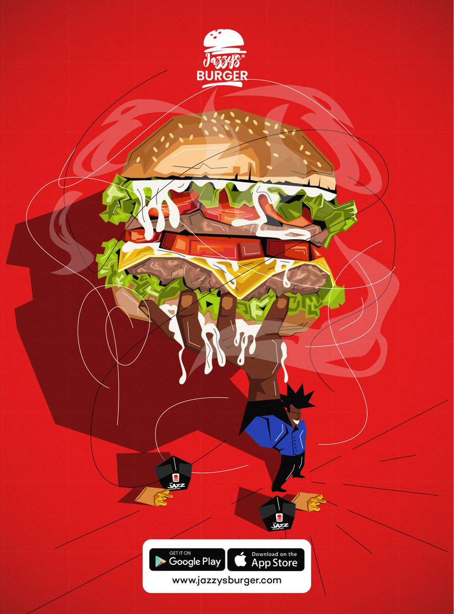 Another Poster designed for <a href="/jazzysburger/">Jazzy's Burger</a> 🍔. This is my third poster in 3years, I will be making more!!!!!!….i would love to have this framed and delivered to any of <a href="/jazzysburger/">Jazzy's Burger</a> offices @donjazzy…….so pls guys help me tag @donjazzy, <a href="/mazitundeednut/">King Tunde Ednut</a> and <a href="/jazzysburger/">Jazzy's Burger</a>…..