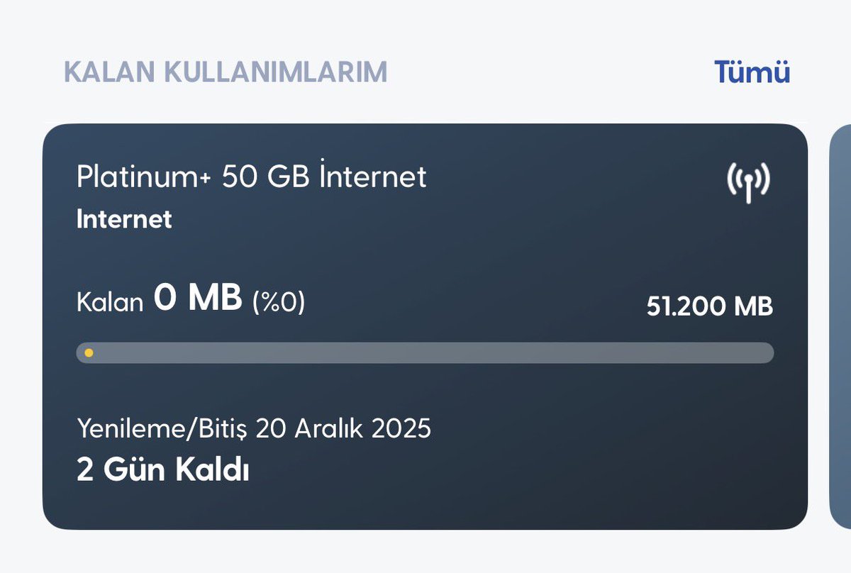 Evimde ve İşyerimde Wi-fi var. Arabama Bluetooth ile bağlanıp müzik açamıyorum. 10 gündür de annemin bir ameliyatı nedeniyle ev ve iş harici sosyalleşmek adına dışarı çıkmıyorum. Şimdi çok sayın Turkcell bu 50 gb tam olarak nasıl bitebilir. Turkcell öncesi daha az paket yetiyordu