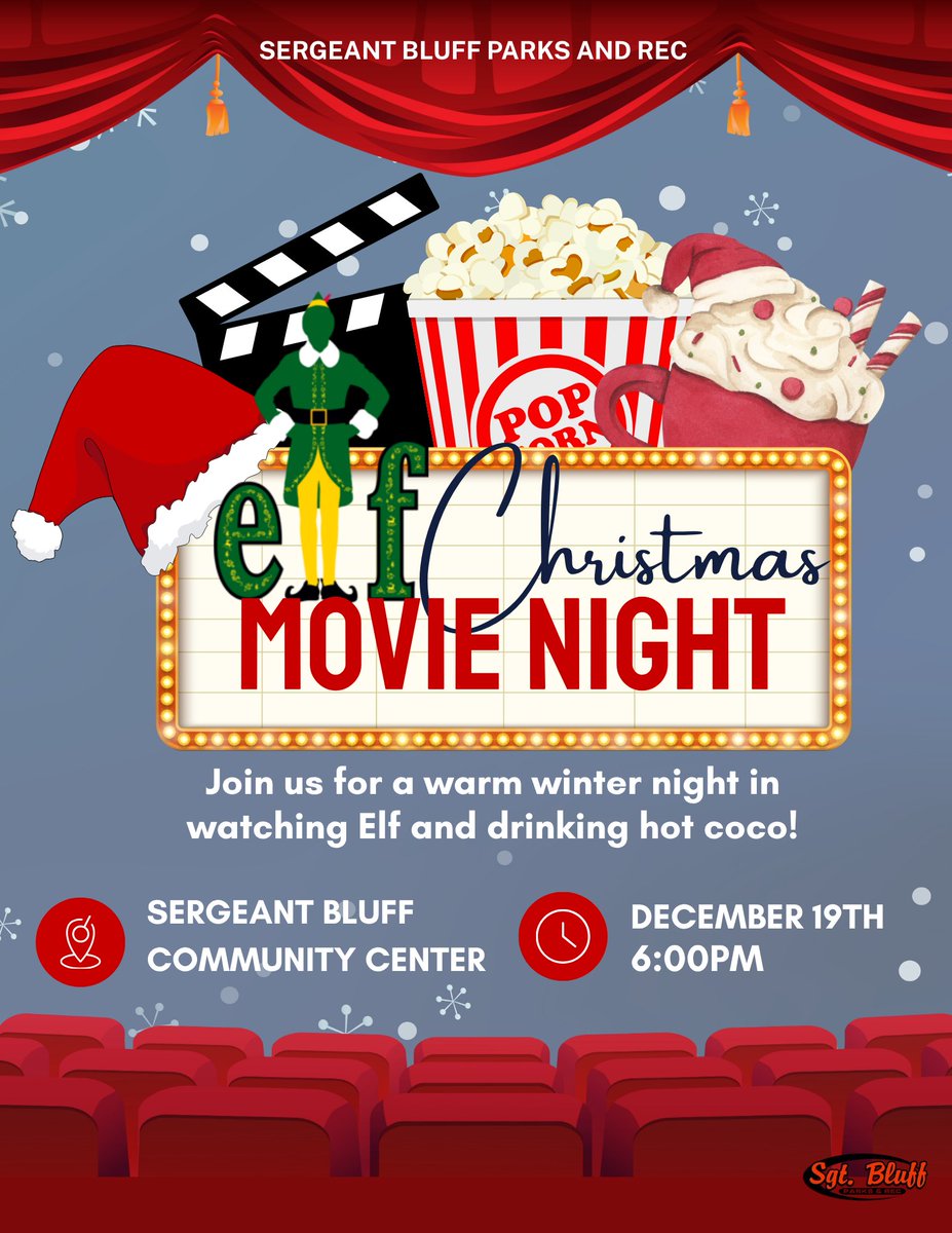 🎄YOU’RE INVITED🎄
Come join us this 𝗙𝗿𝗶𝗱𝗮𝘆 for a cozy movie night watching 𝙀𝙡𝙛! ✨
Hot chocolate provided while supplies last ☕️