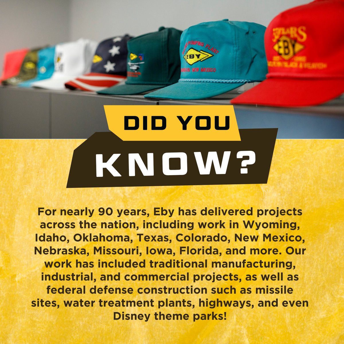 Today, our primary focus is Kansas, but Eby remains ready to go where the work is and where our expertise can add value.