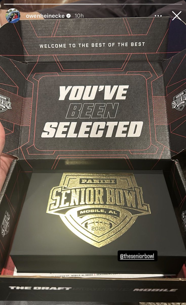 GeorgeStoia's tweet photo. It appears, via his Instagram, OU linebacker Owen Heinecke has been invited to the @seniorbowl. Well deserved invitation. https://t.co/yFHmfzTP10