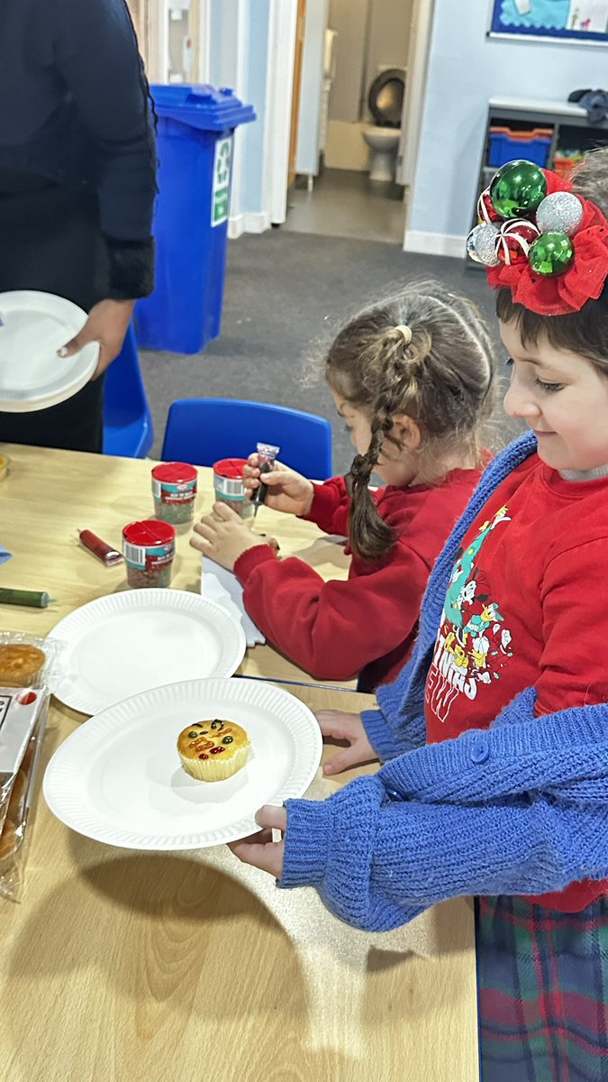 STOCSch's tweet image. In Year 1, St Martins class (1A) and St Angela’s class (1B) have been creating some festive cup cakes! They look absolutely delicious! 💙💛🧁 @stocsch #cupcakes