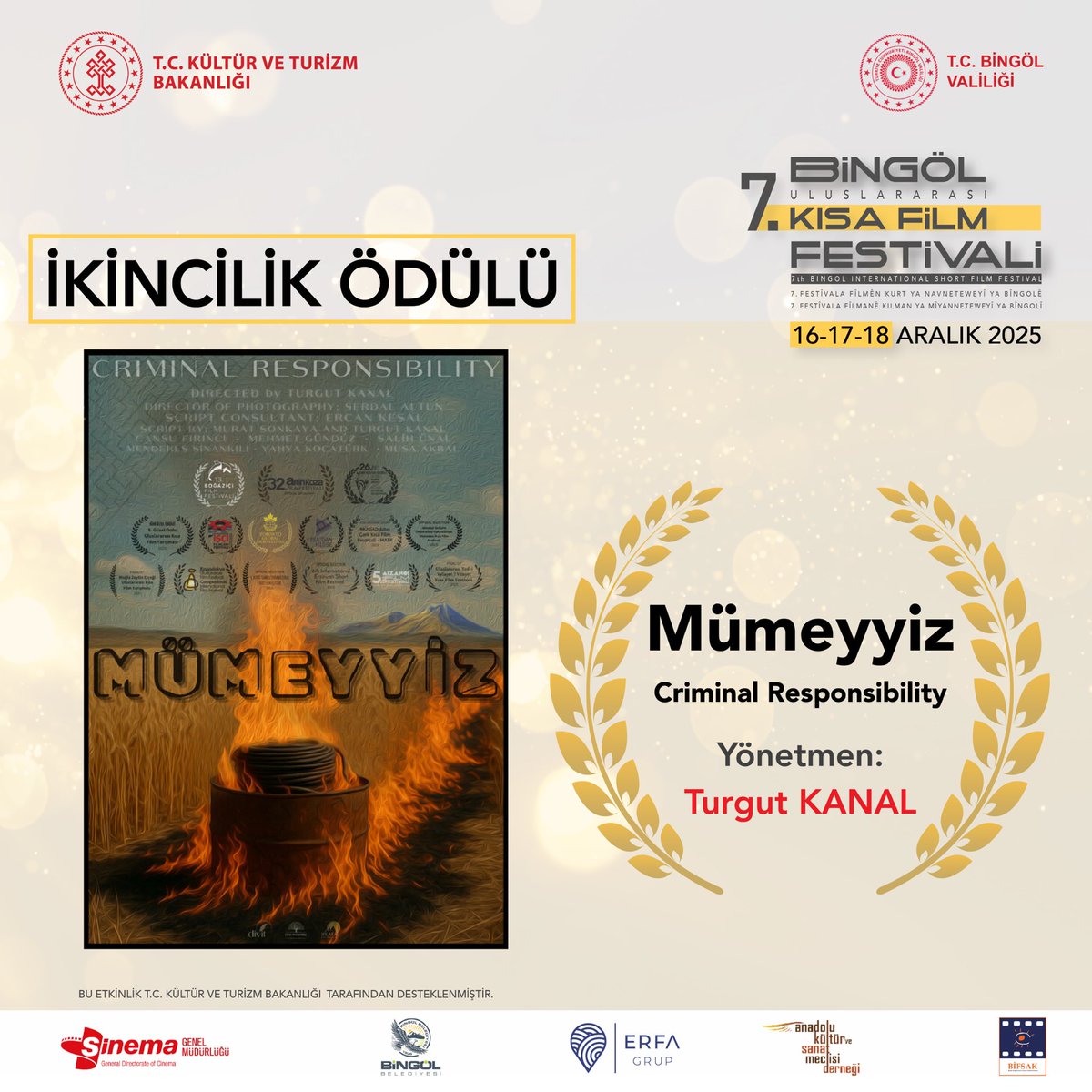bingolukff's tweet photo. 🎬 İkincilik Ödülü Sahibini Buldu

https://t.co/oShFFi0LfLöl Uluslararası Kısa Film Festivali kapsamında İkincilik Ödülü,
yönetmenliğini Turgut Kanal’ın üstlendiği “Mümeyyiz” filmine layık görüldü.

@s https://t.co/OuG5KCv4eG