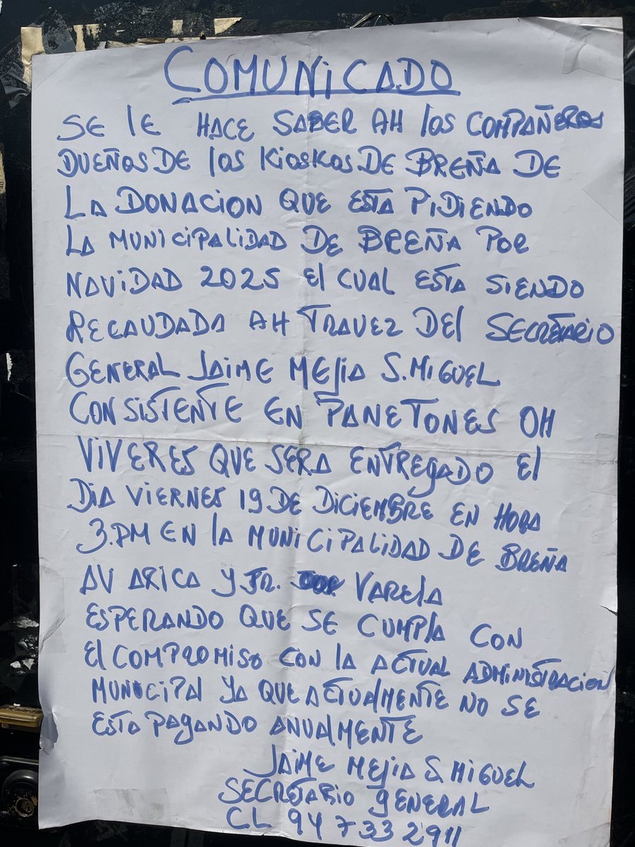 Carlos_FArce's tweet photo. Porqué la @MuniBrena pide “donación” a los canillitas? Siempre ha sido así?
#donacion #breña #canillitas https://t.co/CpjhDBUvup
