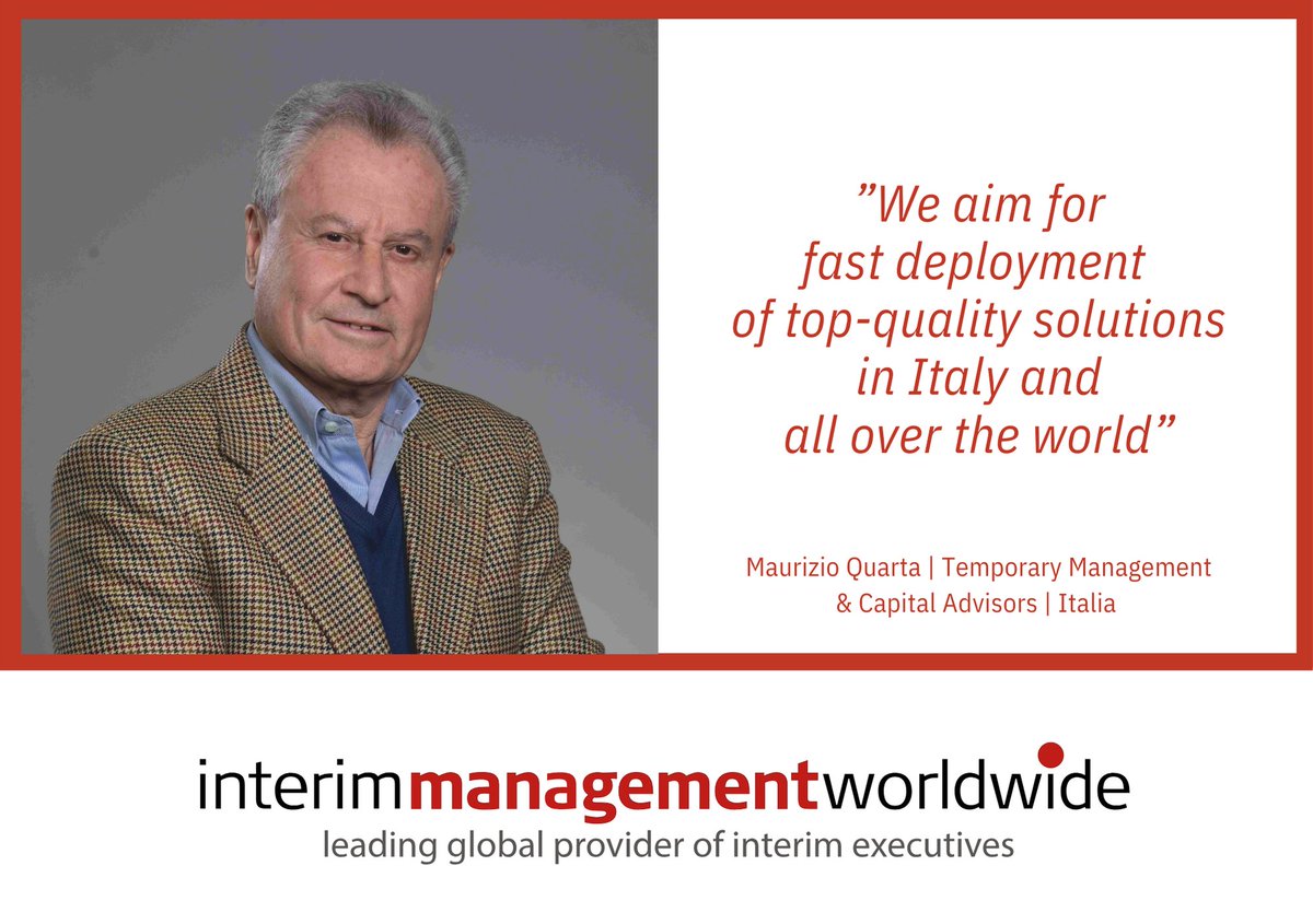 ImwMgmt's tweet photo. TMC Advisors is a top provider of interim management in Italy. As a founding member of IMW, the firm plays a key role in a globally recognized network of interim management excellence.

https://t.co/D4bXkkZVh5 https://t.co/kM6ycEJB0Z