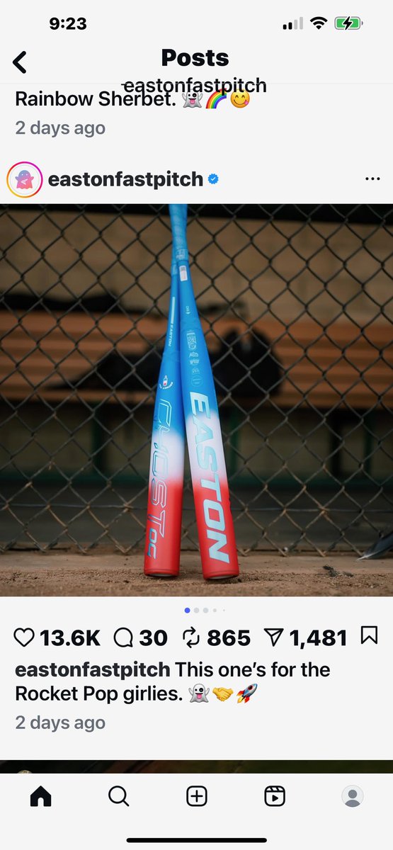 tornadotatum15's tweet photo. Working hard this offseason, decided it was time for something new, so I got 2!
#newbatswag #newbatgoofin #rocketpop #easton #rainbowsherbert #slapperseason #slappersonly https://t.co/LxEPaZtcPX