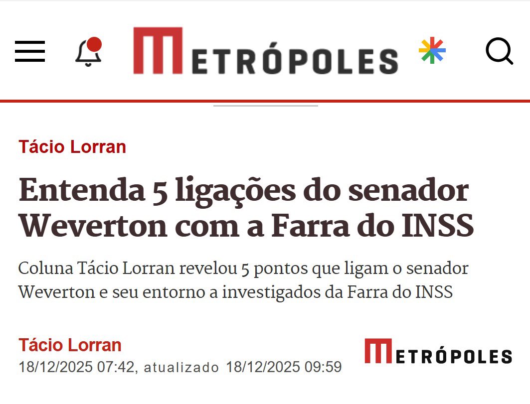 KimKataguiri's tweet image. Quem poderia imaginar que o senador Weverton Rocha, do PDT do Maranhão, vice líder do governo Lula, primeiro citado nas investigações, estaria sendo investigado por suposto envolvimento na farra do INSS?