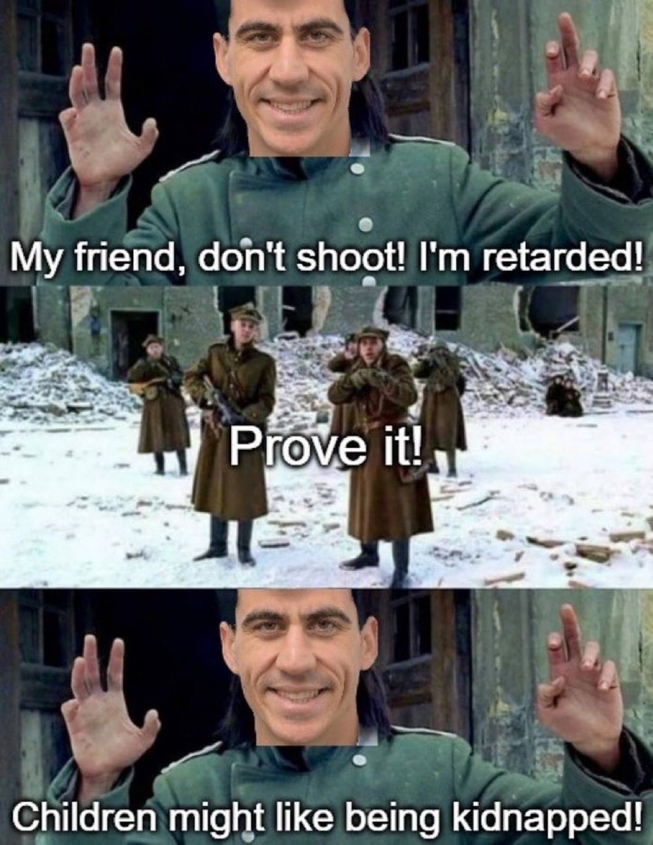 <a href="/Fidias0/">Fidias Panayiotou</a> “Ukrainian kids might like being kidnapped.” 🤡