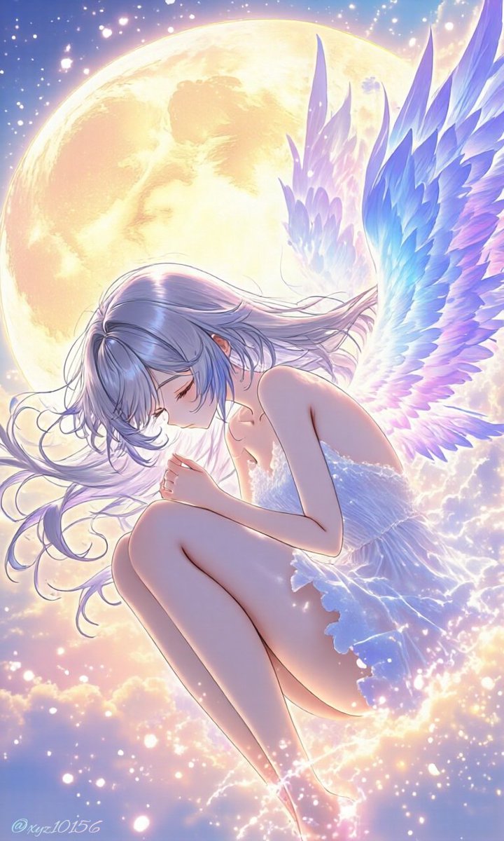 ❤️　❀本日満月月祈りヒーリング❀ 🐣22 月下の祈り ♡Good Night♡ #AIイラスト #AIart︎